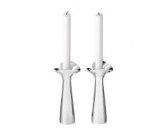 Georg Jensen Set de bougeoirs en Acier Inoxydable Poli Miroir Argenté Taille Unique