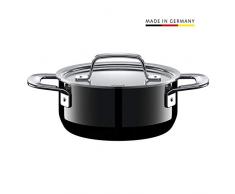 Silit Zeno Black Faitout 16 cm avec Couvercle en métal et marmite 1,3 l en céramique Fonctionnelle Silargan Noir
