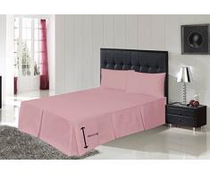 bemode Base Tour de lit, Coton mÃ©langÃ©, Rose Clair, King