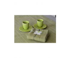 HomeMaison Lot de 4 Serviettes de Table, Coton, Vert, 40x40 cm