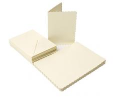 The Paper Palace Le Palais de Papier 50 Cartes et enveloppes de festonné 12,7 x 17,8 cm, Ivoire