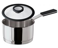 Sambonet OClock Grey Casserole Haute 1Â Manche avec Couvercle, Acier Inoxydable, Gris, 12Â cm