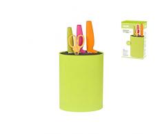 HABI 9746200Â souche Ovale pour 3Â Couteaux Ciseaux, PolypropylÃ¨ne/cÃ©ramique, Vert/Multicolore