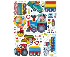 AG Design Sticker Mural Train k1046 Sticker Mural, polymère Film Multicolore 65 x 0,02 x 85 cm