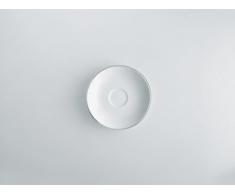 Alessi Sg70/77 Mami Platinum Soucoupe Pour Tasse à Moka en Porcelaine Blanche, Décorée, Set de 6 Pièces