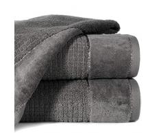 Eurofirany Lot de 6 Serviettes de Toilette en Coton avec Coutures mÃ©talliques Gris Acier 50 x 90 cm