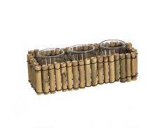 Dcasa Lot de 3 bougeoirs en Bambou pour décoration dintérieur Unisexe Adulte Couleur Unique