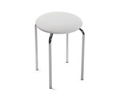 Versa Tabouret de Salle de Bain Blanc décoration et Meubles Maison Unisexe (Multicolore), Taille Unique