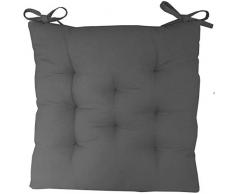 Deco&Co DÃ©coration intÃ©rieure naturelle - Galette de Chaise, Coton, Anthracite, Taille unique