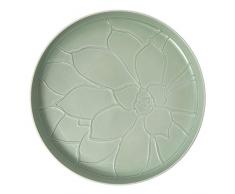 like. by Villeroy & Boch 10-4275-1766 its my home Mineral, Plateau de Service Rond en Porcelaine Premium, Vert, Blanc