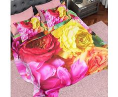 PETTI Artigiani Italiani - Parure de Lit, Lit (90x200), Drap de Lit, Linge de Lit, Tropical Grand, Tissu 100% Satin Frais, 100% Made in Italy