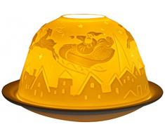 Him DL0031 Cadeaux (Gift Giving) -photophore en Porcelaine, Blanc Cassé, 12x12x8 cm