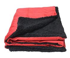 Home Maison 01809-0-AL Plaid Polaire Découpe Laser à lUnité Piment 130 x 160 cm