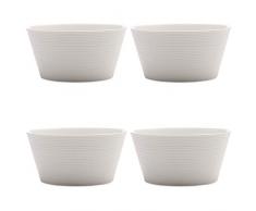 Casa Domani 5254553 Casual Evolve Set de Bol Conique Porcelaine Blanc