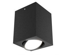 Briloner Leuchten - Lampe LED pour montage en surface, plafonnier GU10, rÃ©flecteur pivotant, 400 lumens, 3.000 Kelvin, noir, 8x8cm, 5 Watt
