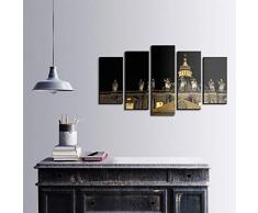 Bonamaison DÃ©coration Murale Ensemble de 5 Impression sur Toile, Dimensions: 100 x 60 Cm - ConÃ§u et fabriquÃ© en Turquie