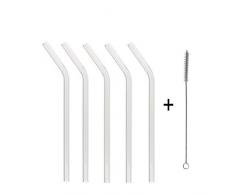 KOCH Paille en verre, courbée, standard, avec pinceau, Lot de 5