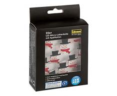 Idena Guirlande lumineuse LED avec 20Â petites Bonhomme de neige, fer, multicolore, 125Â x 1Â x 1Â cm