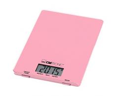 Clatronic KW 3626 Balance culinaire ultra plate en verre avec fonction tare et écran LCD en plastique 5 kg, Plastique Verre, rose bonbon
