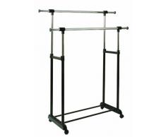 Haku MÃ¶bel 44533 Portant Tube dAcier/PVC ChromÃ©/Noir 44 x 146 x 170 cm