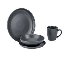 Cosy & Trendy 8775016 Service de Table Dark GREY-Grès-16 pièces