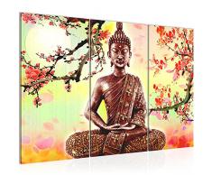 Tableau decoration murale Bouddha Feng Shui 120 x 80 cm - XXL Impression sur Toile Salon Appartment 3 Parties - prÃªt Ã accrocher - 500631c