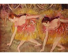 Legendarte PL-065 Tableau Ballerines en Inclinaison. Impression numérique sur Toile. Edgar Degas Peinture Multicolore 50 x 70 cm