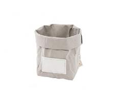 B & P Italie Sac à Pain en Fibre de Cellulose, Gris, Tag Blanc, 14 cm