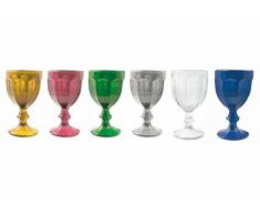 Villa dEste Home Tivoli Chateau Lot de 6 Verres Ã Vin Verre Multicolore-15,5 x 9 x 9 cm