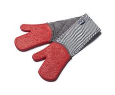 Zeal Coque en Silicone Heavy Duty Double Gants de Gants de Cuisine, Gris foncé, Coton, Red, 26 x 19 x 26 cm