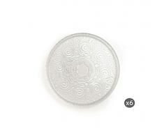 Excelsa Arabesque Lot de 6 assiettes Ã dessert en verre Essoreuse