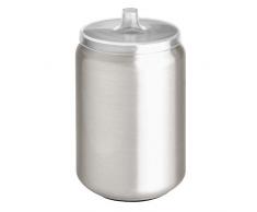 iDesign 28110EU Austin Boite de Rangement pour Maquillage, Petit Pot Rond avec Couvercle en Acier pour Les cosmétiques, Transparent et argenté, 8,9 cm de diamètre x 14,6 cm