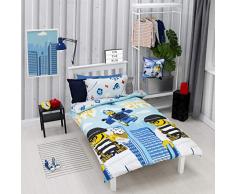 Lego City on The Run Housse de Couette Simple Motif Tour du Monde Multicolore