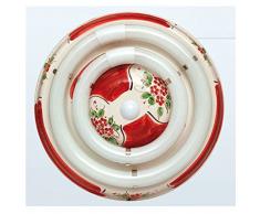 108/54/S/RO - Plafonnier céramique circulaire couleur rouge, réponse électronique, sans tubes - 22 + 32 W