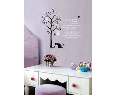 Ambiance-Live Sticker Mural Autocollant pour Mur, Arbre et Chat