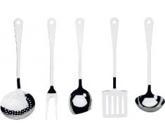 Alessi | AJM19S5 L - Set de Couverts de Cuisine Design, Acier Inoxydable, Ensemble de 5 Pièces