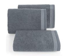 Eurofirany Lot de 6 Serviettes de Toilette en Coton Doux Motif Vagues Gris 50 x 90 cm