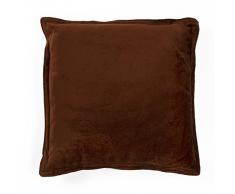 Thedecofactory 381425 Coussin, Velours de Coton, Chocolat, 40 x 40 x 3 cm