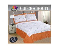 ForenTex Couvre-lit dl-2629Â Couvre lit brodÃ© Cousue avec taies pour Printemps/Ã©tÃ©/Automne, Orange, 250Â x 260Â cm + 2/50Â X 70Â Coussins 3Â 