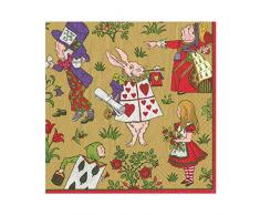 Caspari Alice dans Un Winter Wonderland Serviettes de Table en Papier, Multicolore, Lot de 20