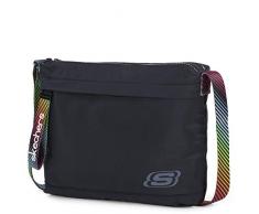 SKECHERS S897 Petit sac à bandoulière en nylon, toucher tissu, cadeau original, unisexe, marionnette, fonctionnel, pratique, résistant Taille unique Noir