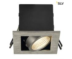 SLV spot plafond Build-in Kadux Unique W COB LED, 3000 K, 38 ° en aluminium brossé avec pilote, clip plumes 115706