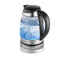 Concept RK4130 Bouilloire avec filtre et fonction de tempÃ©rature pour maison avec verre et acier inoxydable Noir 1,7 l