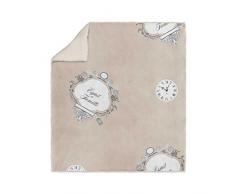 Soleil docre Esprit de Famille Plaid, Polyester, Ecru, 110x170 cm