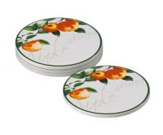 Premier Housewares 0722453 Set de 4 Dessous de Verres Verger de Pommiers en Porcelaine