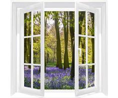 Scenolia Tableau Verre Acrylique FENETRE sur LA Foret DE JACINTHES 60 x 60 cm | DÃ©coration Murale Design Fait en France