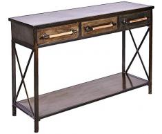 Better & Best Console 3 tiroirs 1 Ã©tagÃ¨re en Fer empilÃ©, Dimensions 125 x 41 x 81 cm, matÃ©riau : mÃ©tal, oxyde, Taille Unique