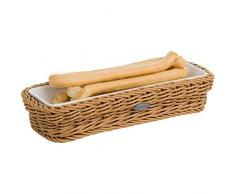 Westmark Saleen Panier avec Amovible Bol en Porcelaine Gastro tauglich, rectangulaire, Dimensionsâ¯: 28 x 6 x 4,5 cm, Fibre Plastique/Porcelaine, Beige/Blanc, 02101204160, Beige, 24 x 8,5 x 5 cm