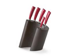 Del Ben ECHOES/W/5/53 Set de 5 Couteaux avec PoignÃ©es en RÃ©sine Ivoire dans Bloc en Bois de Rose