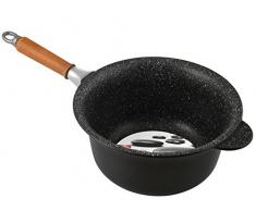 Home Black Marmite Anti-adhÃ©sive avec Manche, Pierre, Noir